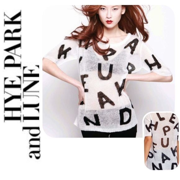 New Hye Park and Lune Bianca High End Academia Fashion Alphabet Sweater - Picture 2 of 9
